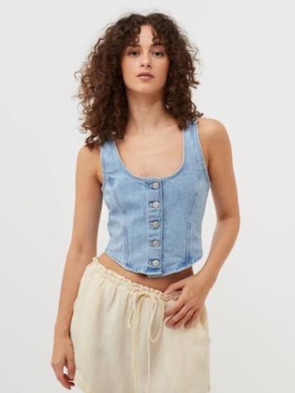 Levi’s “Dani” Corset Bustier Light Stonewash Denim Women’s XL